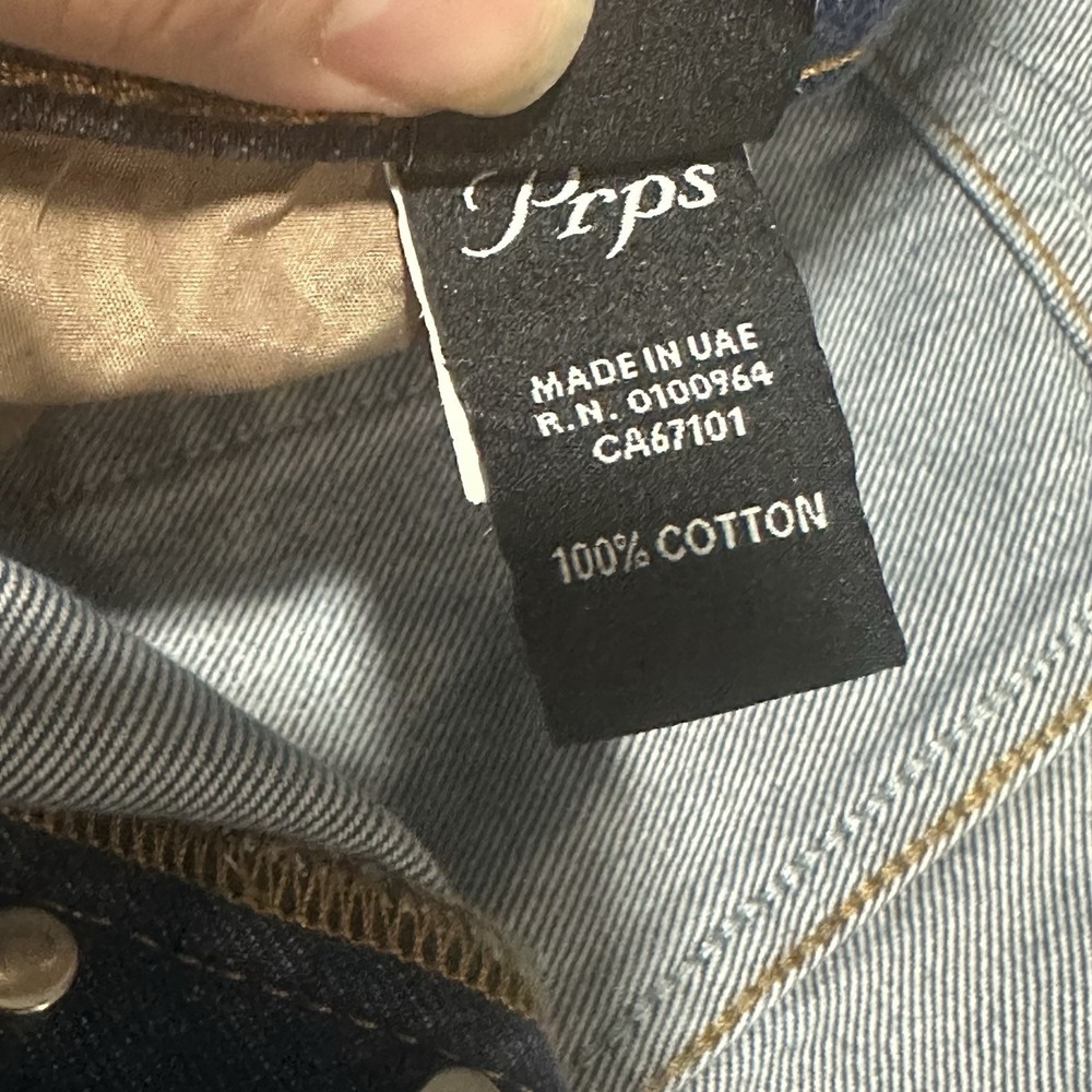 PRPS Men's Barracuda Hiroshima Jeans 100% Cotton Button Fly Indigo - Size 38x34 - Picture 9 of 16